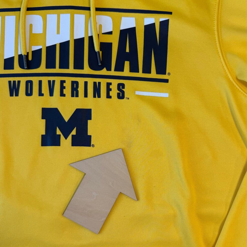 Michigan Wolverines Hoodie Colosseum Slash Stack Sweatshirt Maize Unisex Medium - Picture 8 of 8